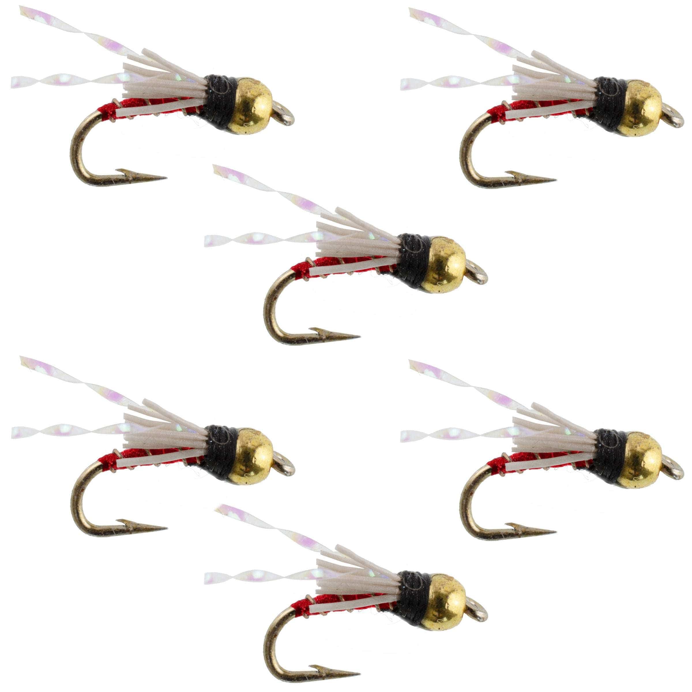 The Fly Fishing Place Trout Wet Flies Beadhead Red 3 Dollar Dip Serendipity Wet Fly Fishing Flies - 6 Flies Hook Size 18