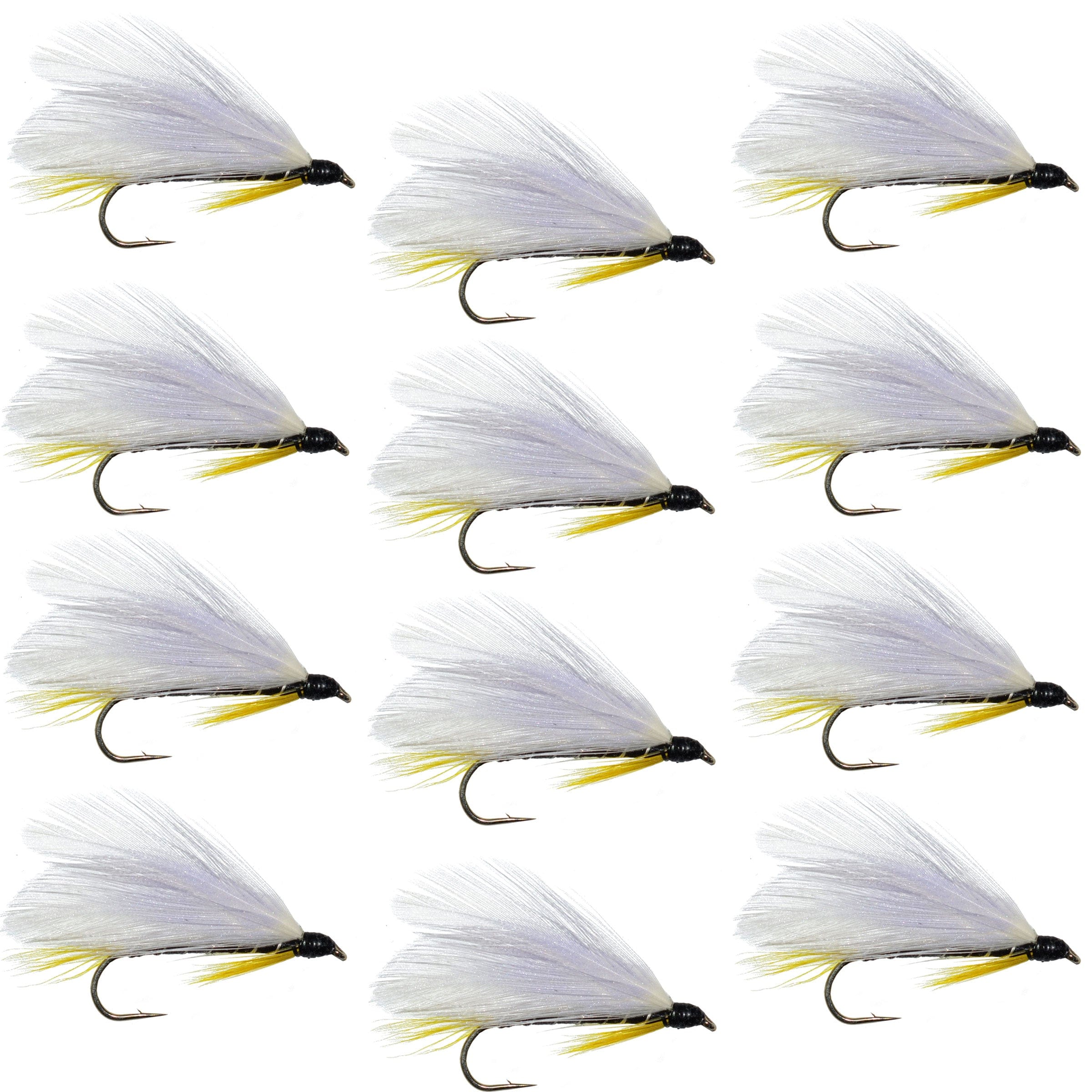 The Fly Fishing Place Trout Wet Flies Black Ghost Classic Trout and Bass Streamer Fly - Set of 12 - Hook Size 4