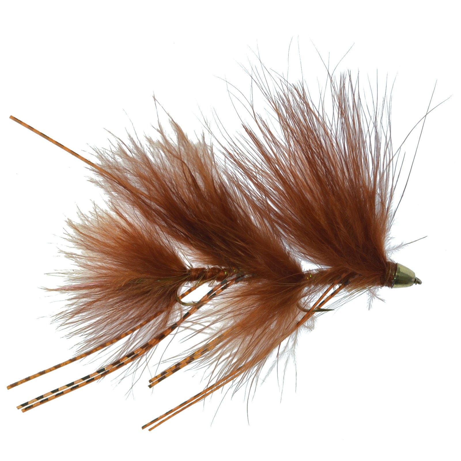 The Fly Fishing Place Trout Wet Flies Circus Peanut Envy Streamer Brown - Size 6 - Articulated - Set of 3