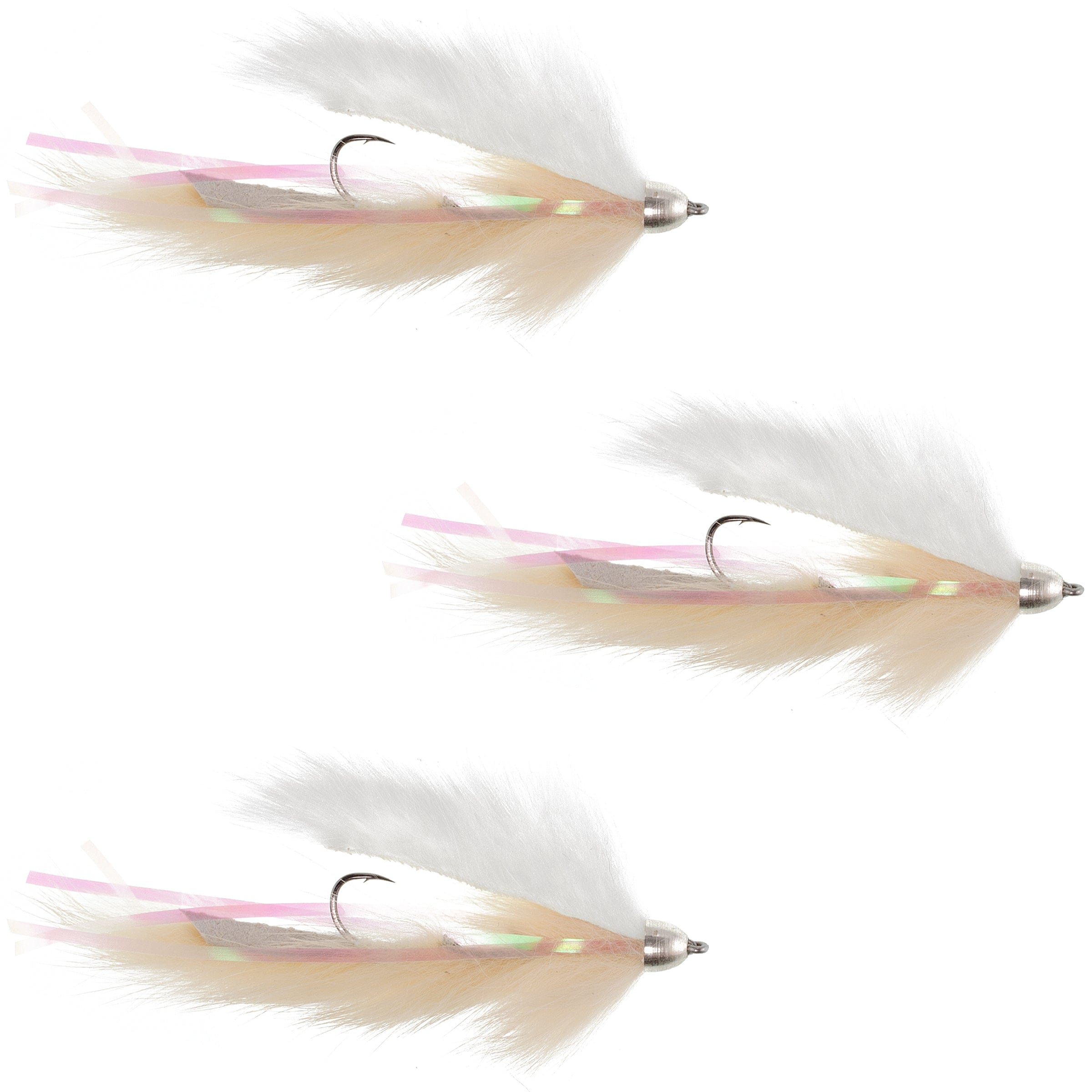 The Fly Fishing Place Trout Wet Flies Dolly Llama Stinger Streamer Flies - 3 Flesh and Cream Steelhead Trout Alaska Fly Fishing Flies - Hook Size 4