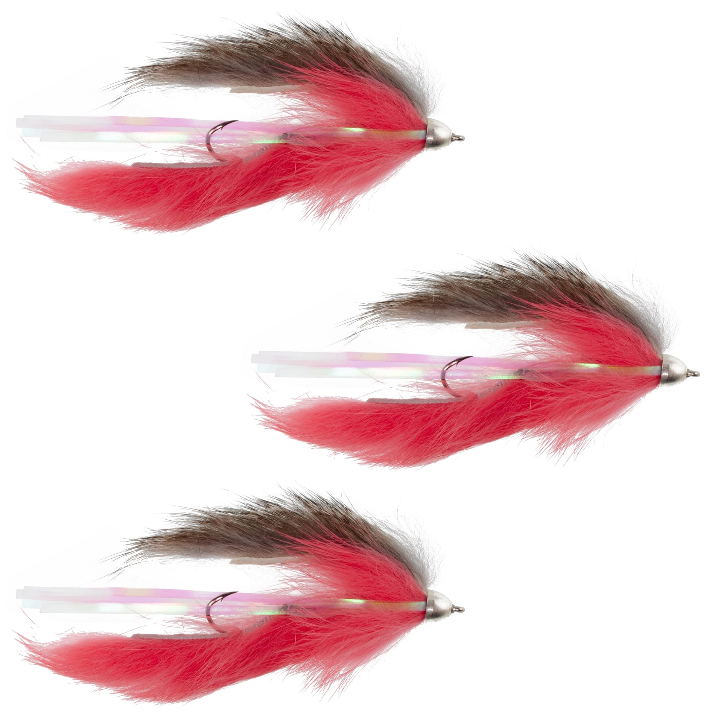 The Fly Fishing Place Trout Wet Flies Dolly Llama Stinger Streamer Flies - 3 Natural and Salmon Steelhead Trout Alaska Fly Fishing Flies - Hook Size 4