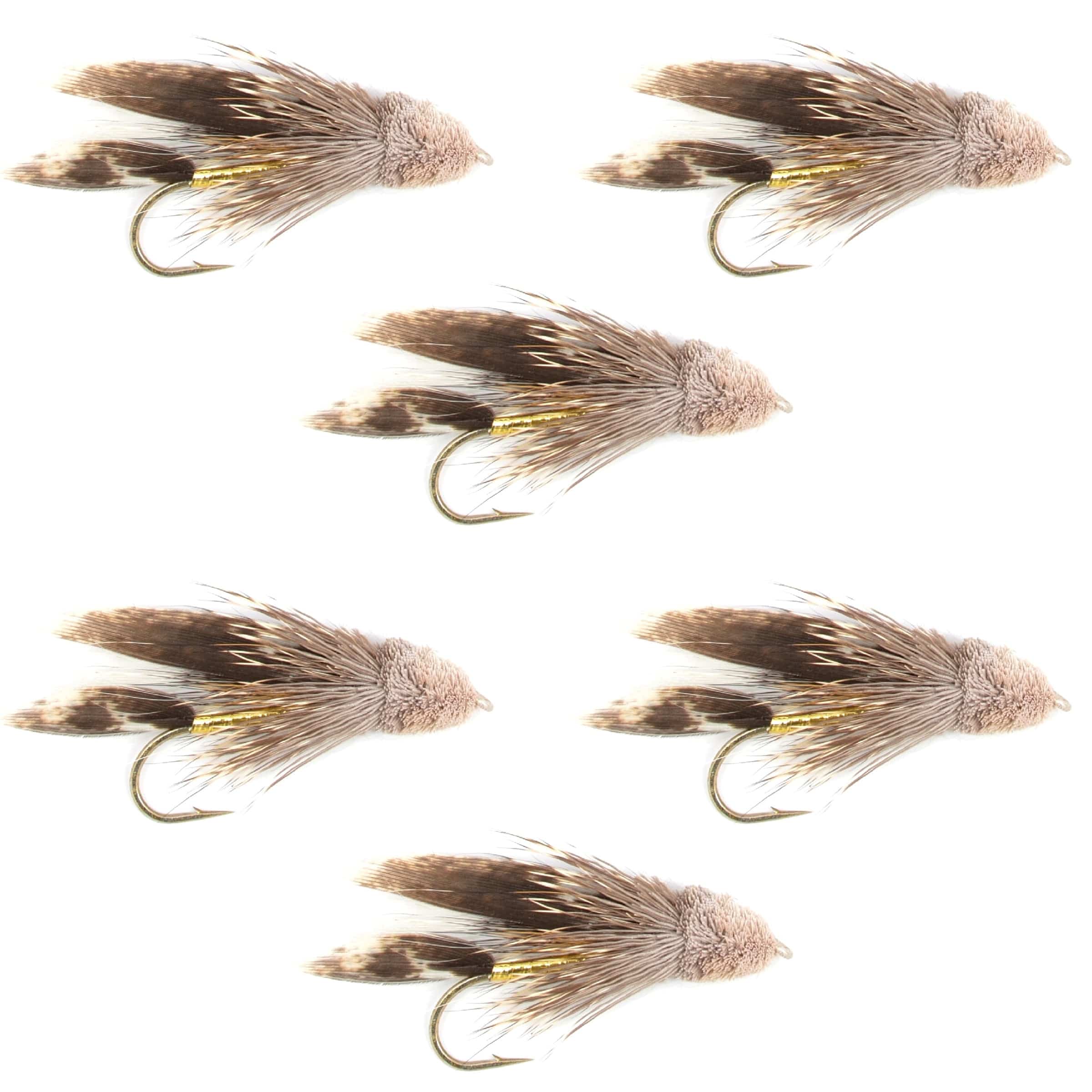 The Fly Fishing Place Trout Wet Flies Muddler Minnow Fly Fishing Flies - Classic Bass and Trout Streamers - Set of 6 Flies Hook Size 6