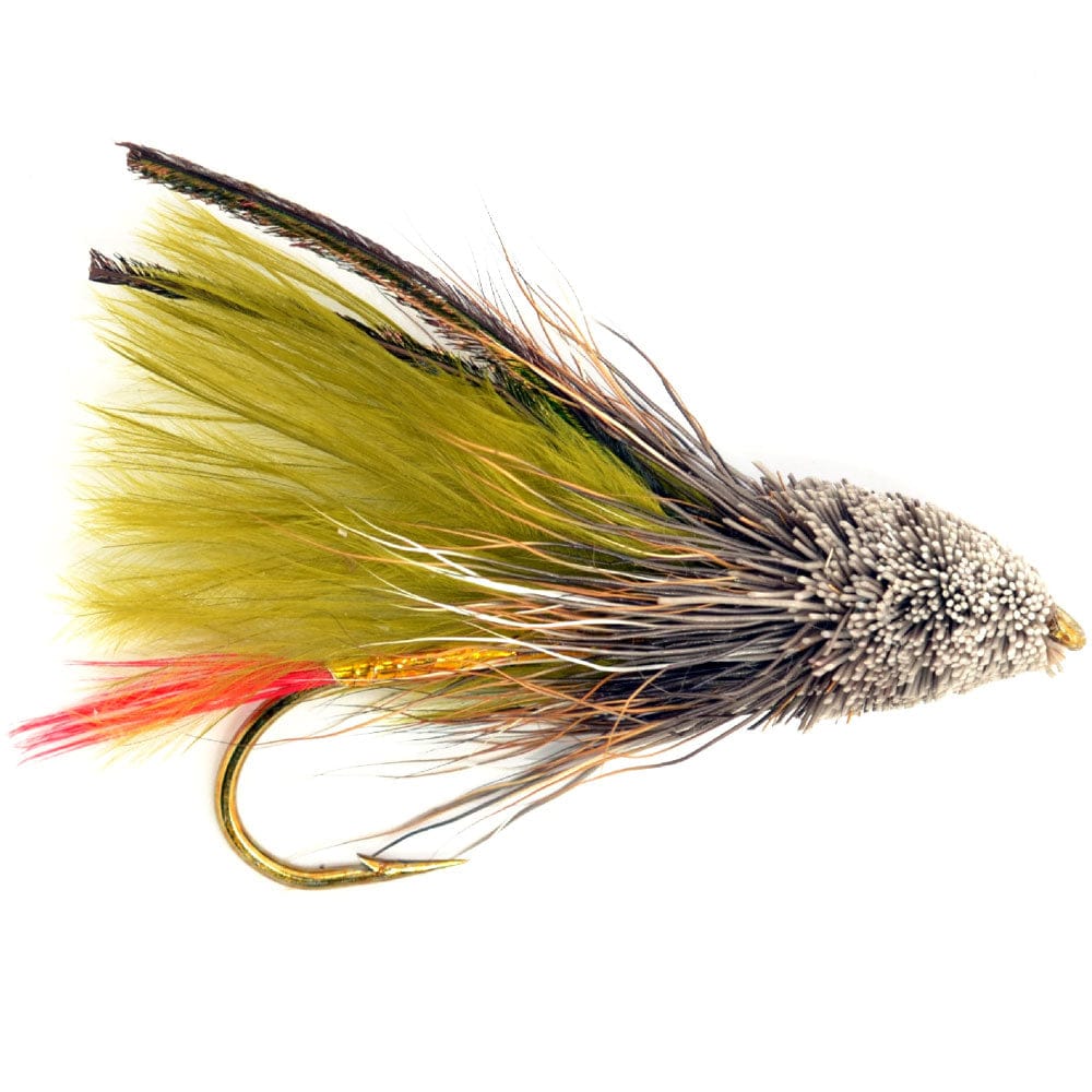 The Fly Fishing Place Trout Wet Flies Olive Marabou Muddler Minnow Streamer Flies - 4 Fly Fishing Flies - Hook Size 8