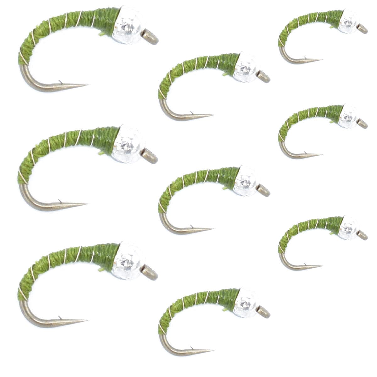The Fly Fishing Place Trout Wet Flies Olive Zebra Midge Assortment 3 Each of 3 Sizes 14, 16, 18 - Tailwater Fly Fishing Flies Collection