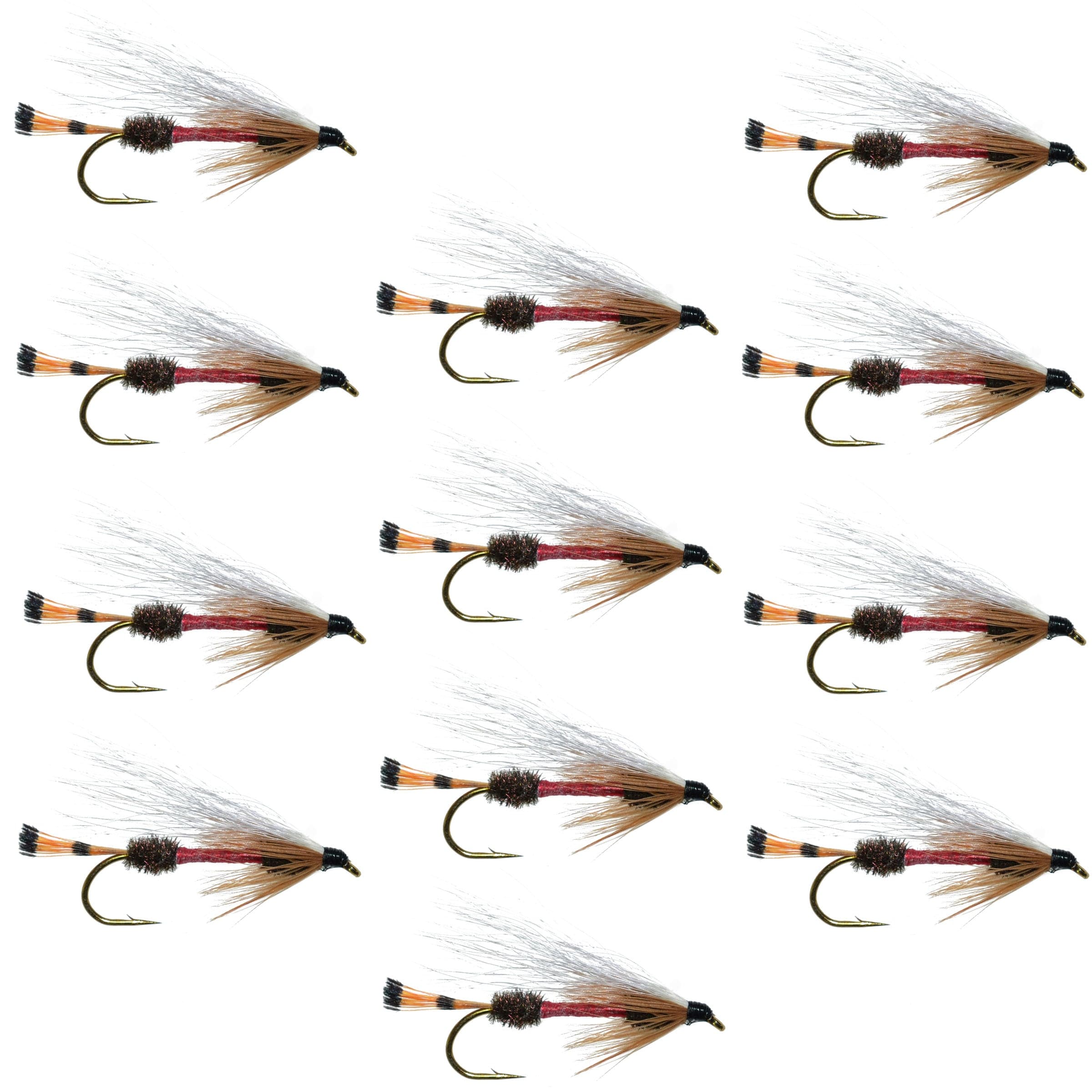 The Fly Fishing Place Trout Wet Flies Royal Coachman Bucktail Classic Streamer Flies - Set of 12 - Hook Size 4