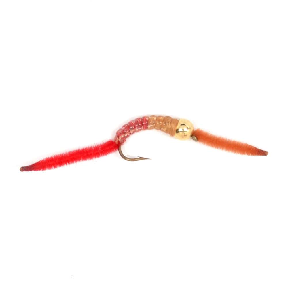 The Fly Fishing Place Trout Wet Flies San Juan Worm Bead Head Power Worm Half and Half V-Rib - 1 Dozen Nymph Flies Hook Size 12