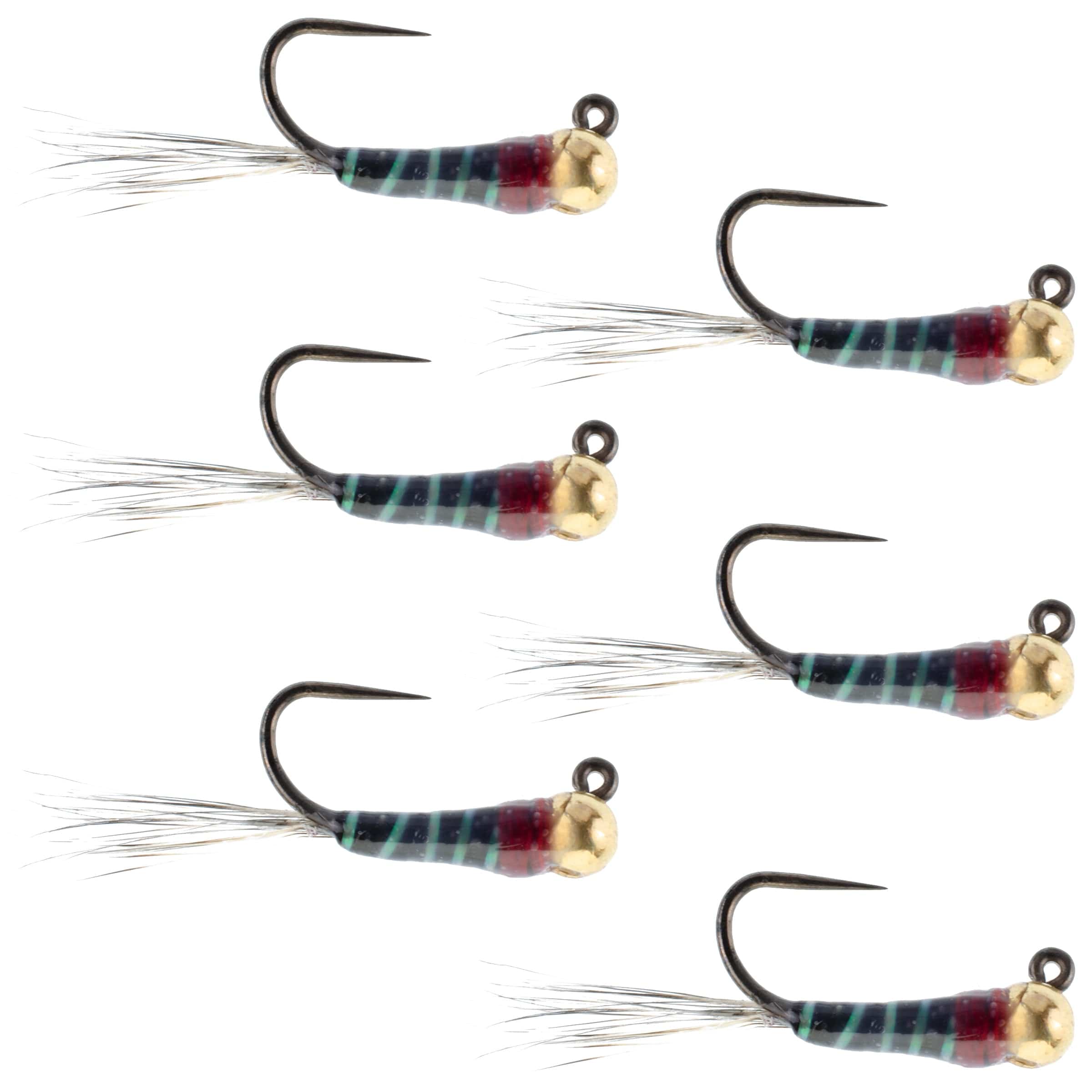 The Fly Fishing Place Trout Wet Flies Tungsten Bead Black Perdigon Tactical Jig Czech Euro Nymph Spanish Nymphing Fly - 6 Flies Size 14