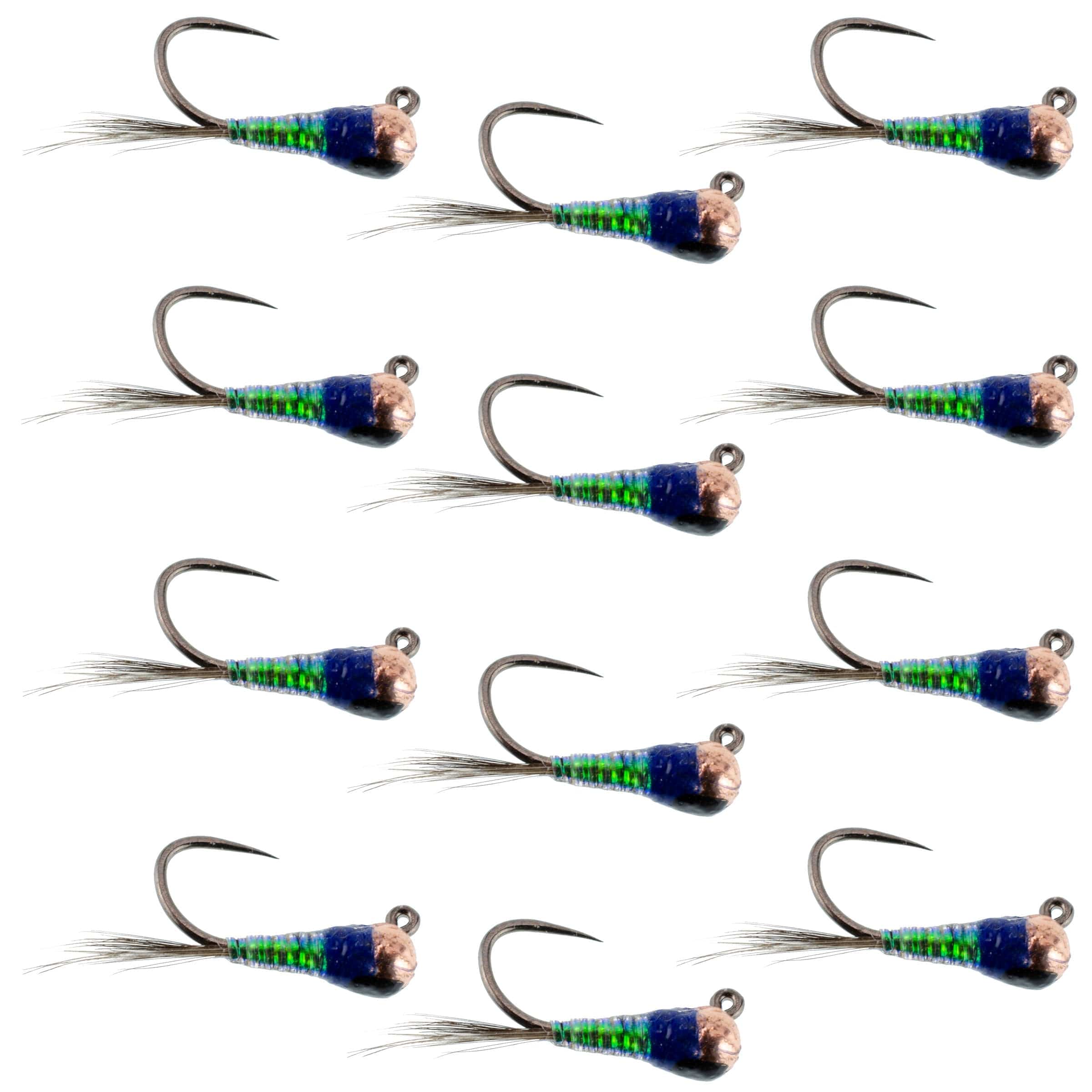 The Fly Fishing Place Trout Wet Flies Tungsten Bead Gasolina Perdigon Tactical Jig Czech Euro Nymph Spanish Nymphing Fly - 1 Dozen Flies Size 16