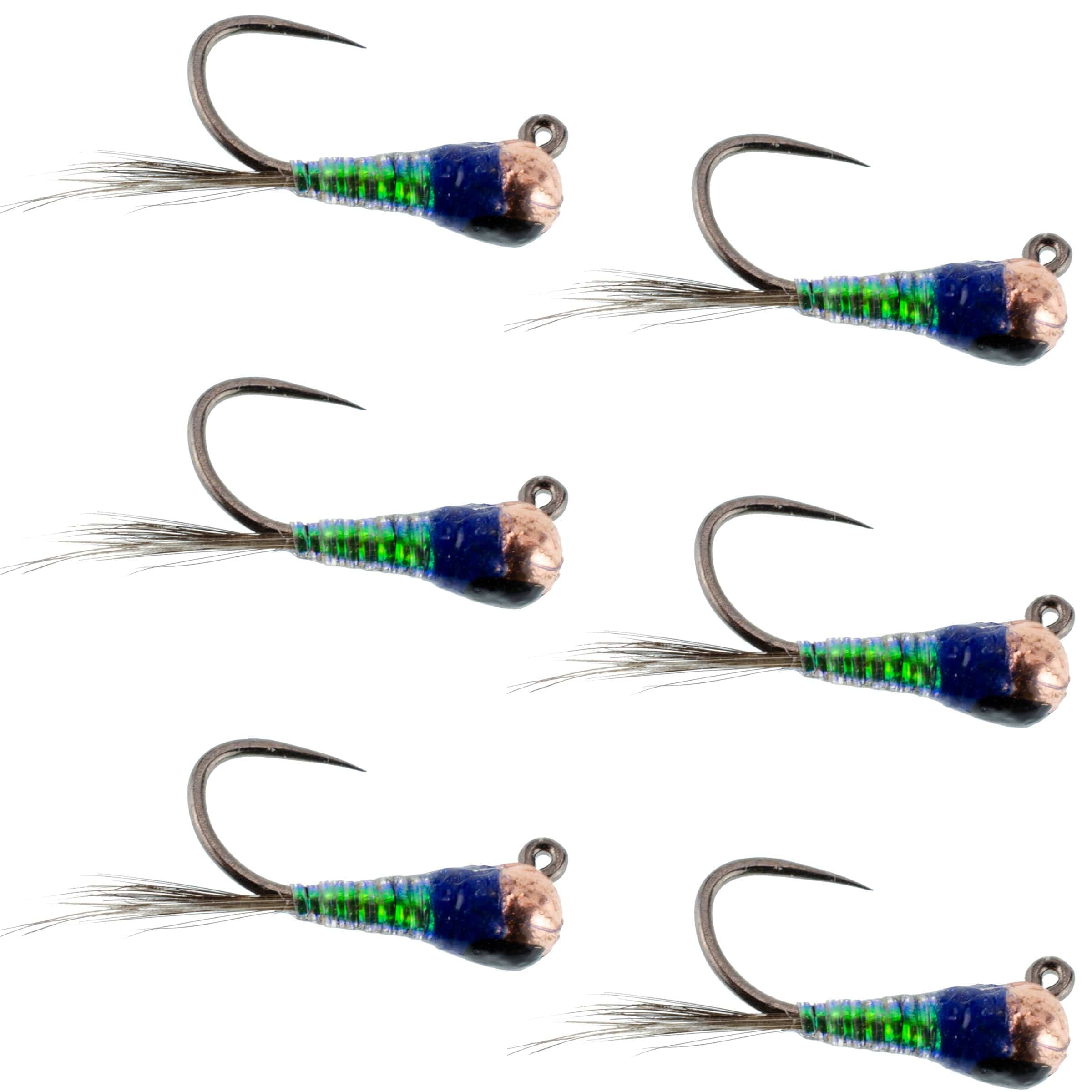 The Fly Fishing Place Trout Wet Flies Tungsten Bead Gasolina Perdigon Tactical Jig Czech Euro Nymph Spanish Nymphing Fly - 6 Flies Size 18