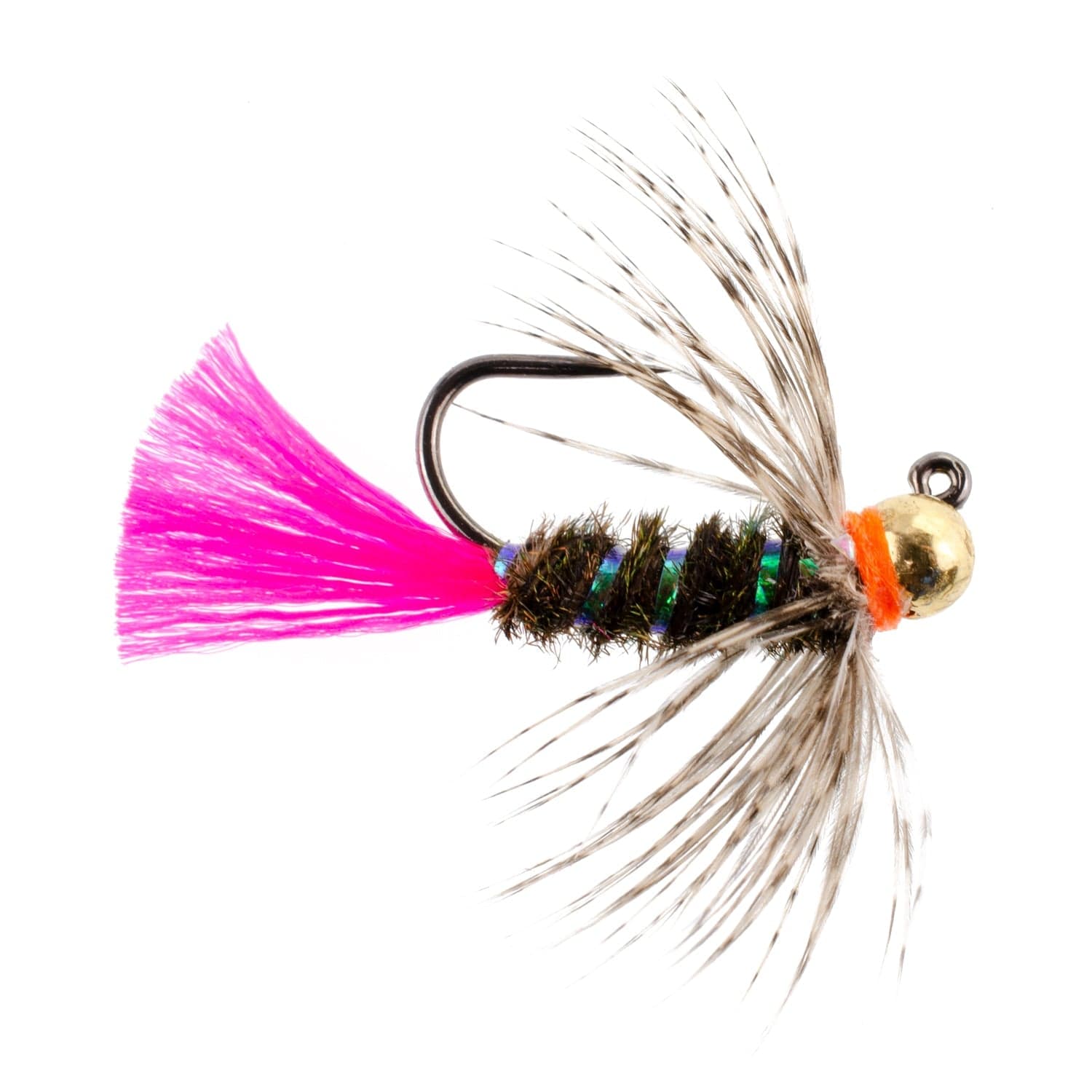 The Fly Fishing Place Trout Wet Flies Tungsten Bead Jig Tactical Blow Torch Czech Nymph Euro Nymphing Fly - 6 Flies Size 14