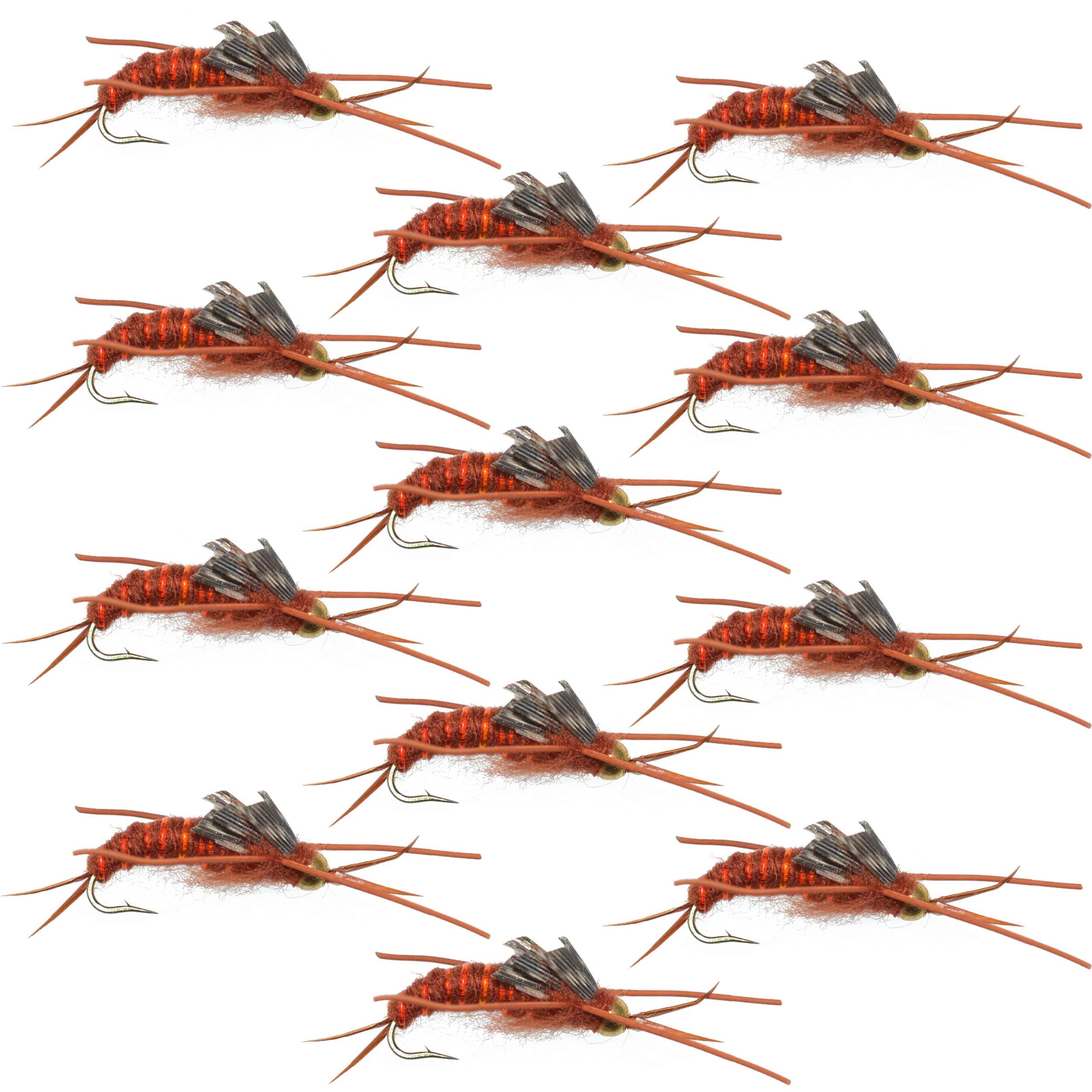 The Fly Fishing Place Trout Wet Flies Tungsten Bead Kaufmann's Brown Stone Fly with Rubber Legs - Stonefly Wet Fly - 1 Dozen Flies Hook Size 6
