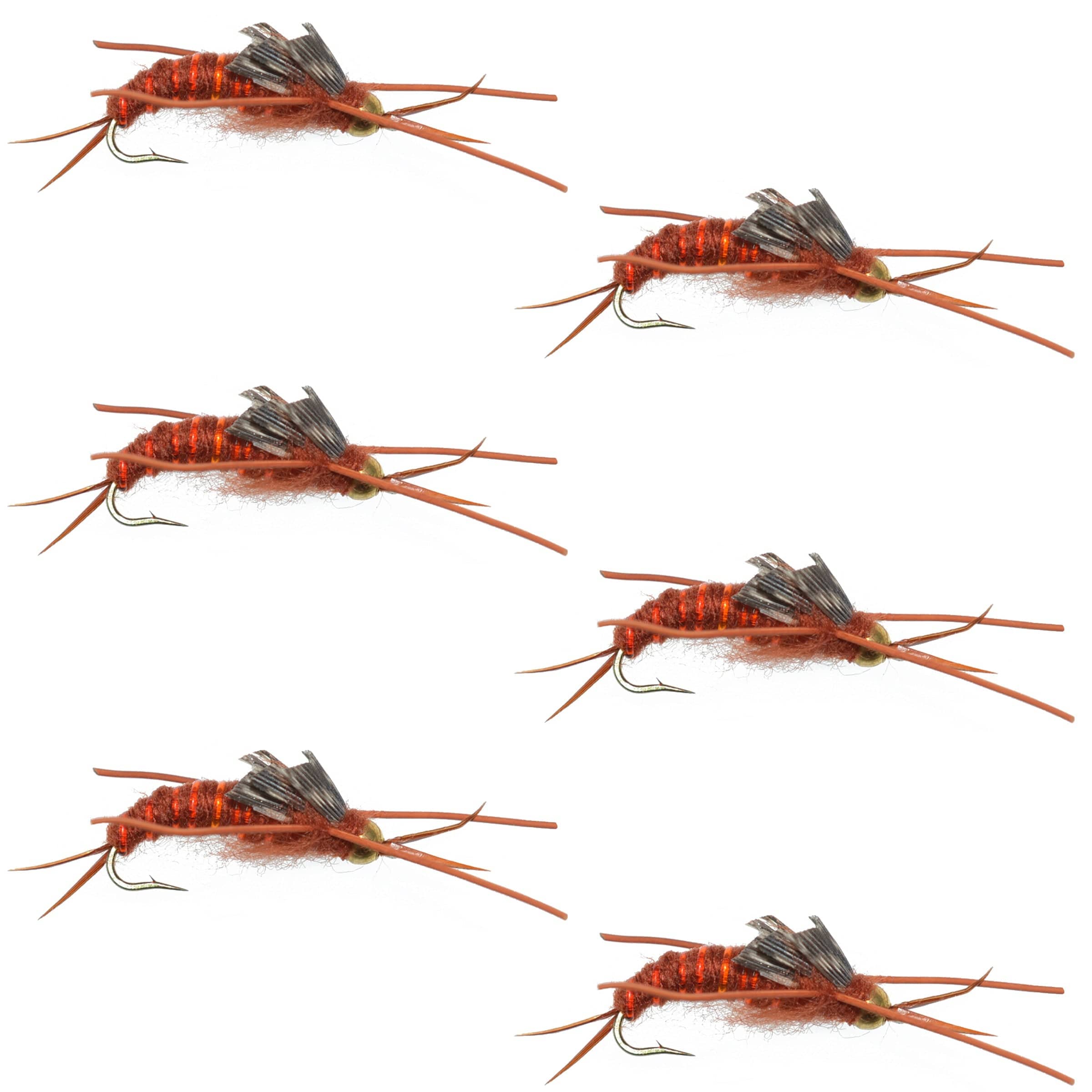 The Fly Fishing Place Trout Wet Flies Tungsten Bead Kaufmann's Brown Stone Fly with Rubber Legs - Stonefly Wet Fly - 6 Flies Hook Size 10