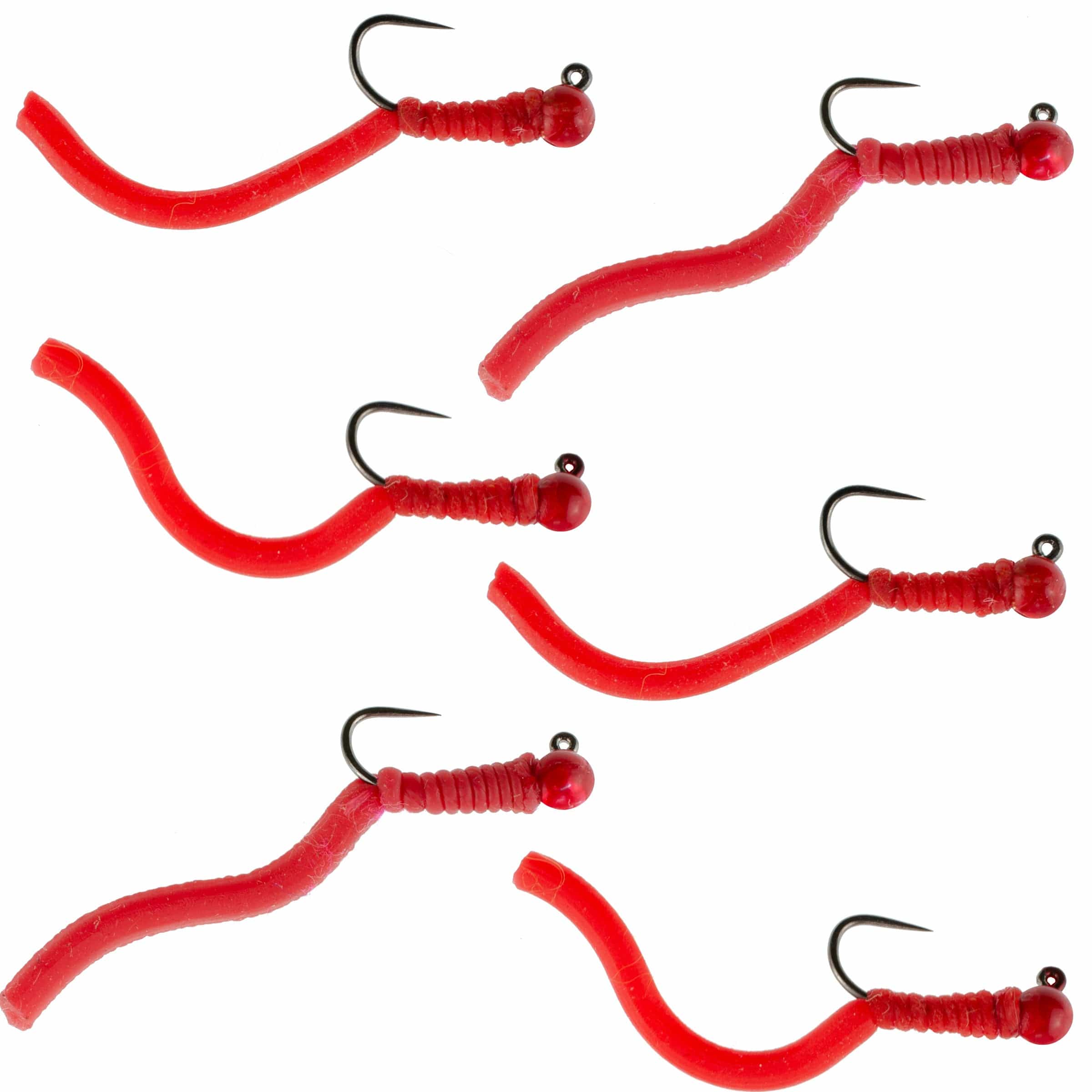 The Fly Fishing Place Trout Wet Flies Tungsten Bead Squirminator Squirmy Wormy Tactical Jig Czech Euro Nymph Barbless Nymphing Fly - 6 Flies Size 12