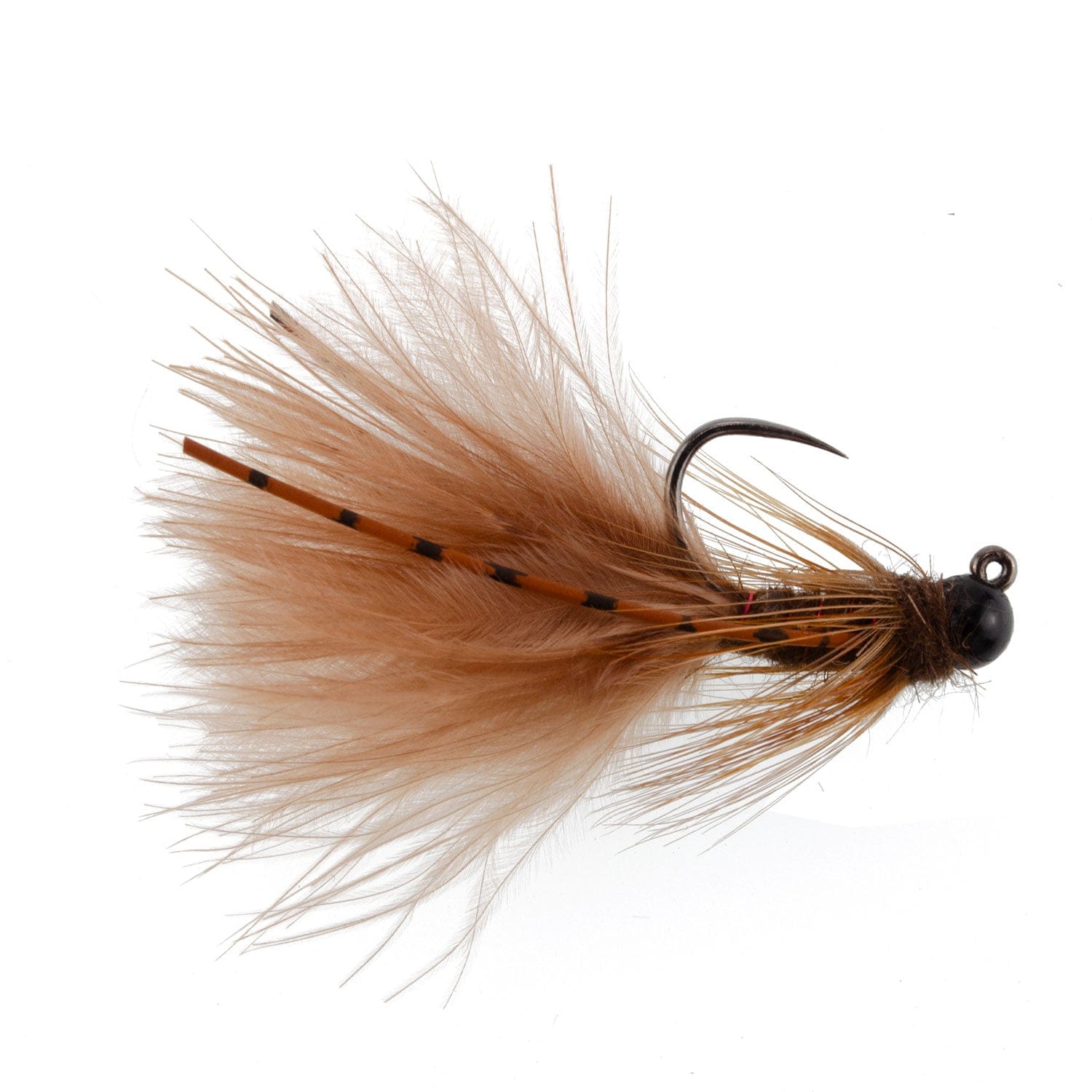 The Fly Fishing Place Trout Wet Flies Tungsten Bead Tactical Brown Mini Bugger Czech Nymph Euro Nymphing Fly - 6 Flies Size 8