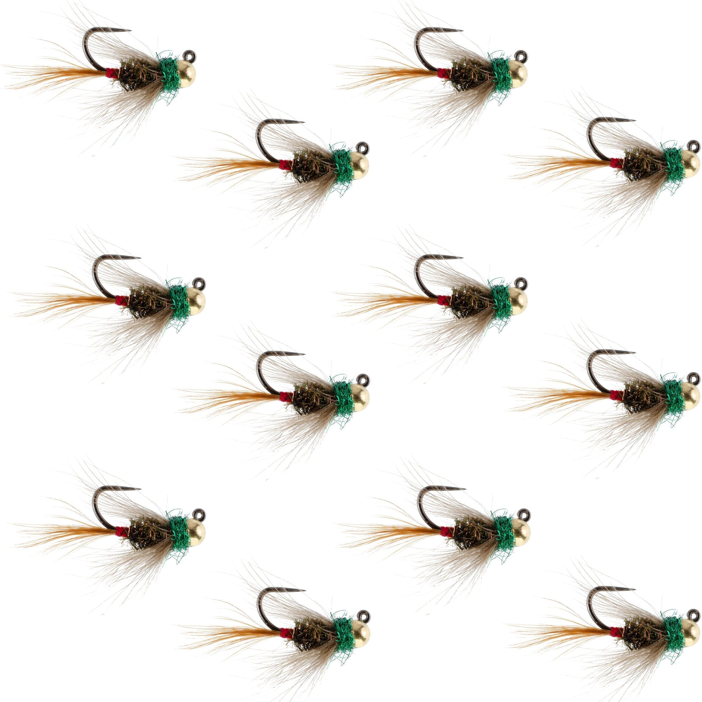 The Fly Fishing Place Trout Wet Flies Tungsten Bead Tactical CDC Frenchie Czech Nymph Euro Nymphing Fly - 1 Dozen Flies Size 16