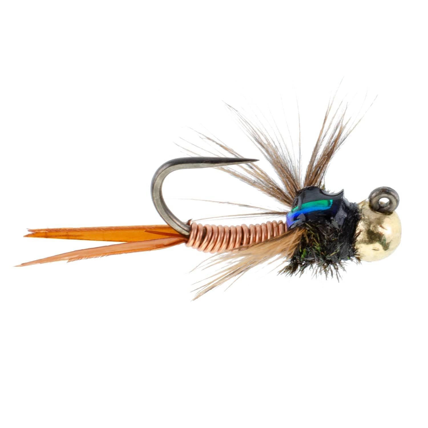 The Fly Fishing Place Trout Wet Flies Tungsten Bead Tactical Jig Copper John Czech Nymph Euro Nymphing Fly - 6 Flies Size 16