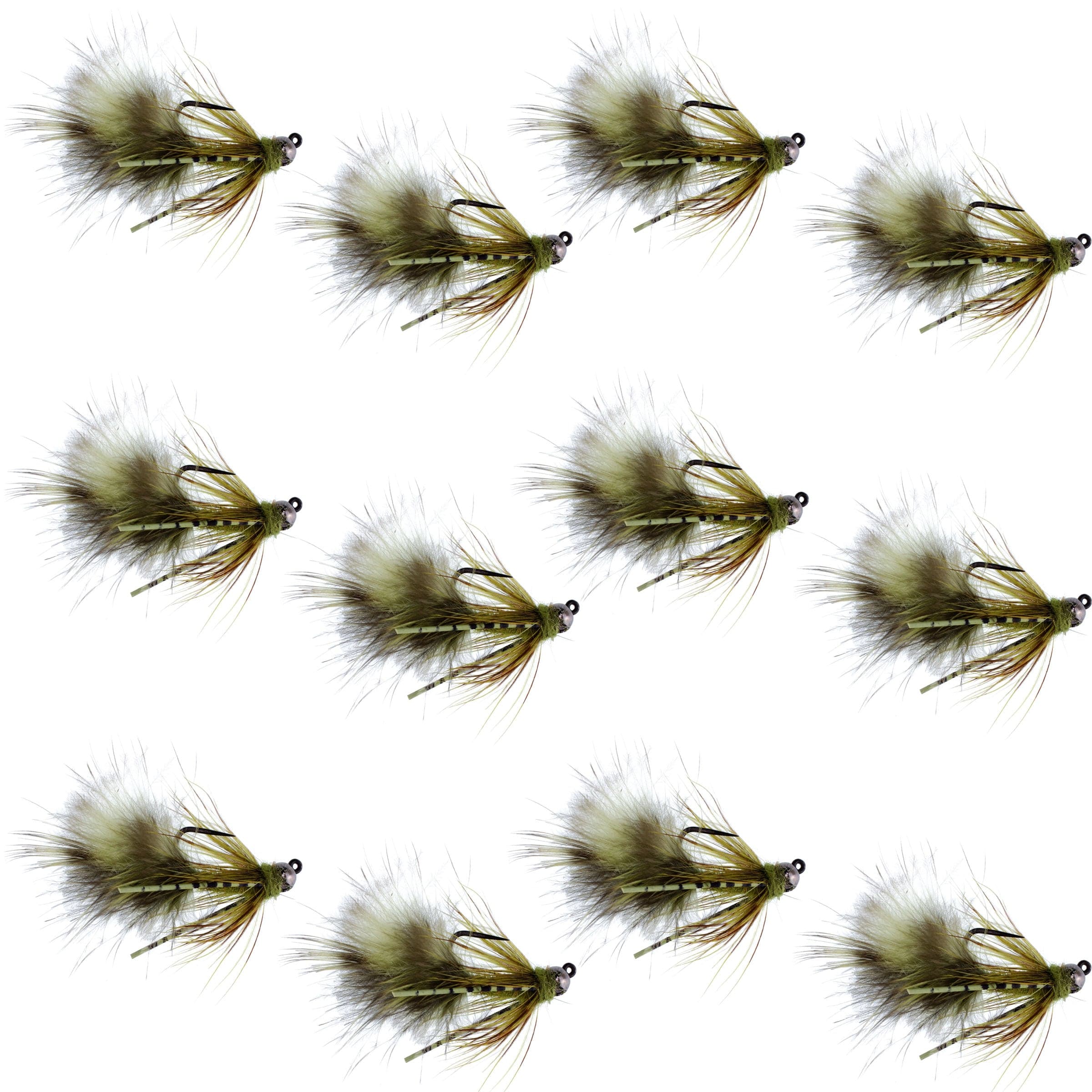 The Fly Fishing Place Trout Wet Flies Tungsten Bead Tactical Mini Bugger Czech Nymph Euro Nymphing Fly - 1 Dozen Flies Size 12