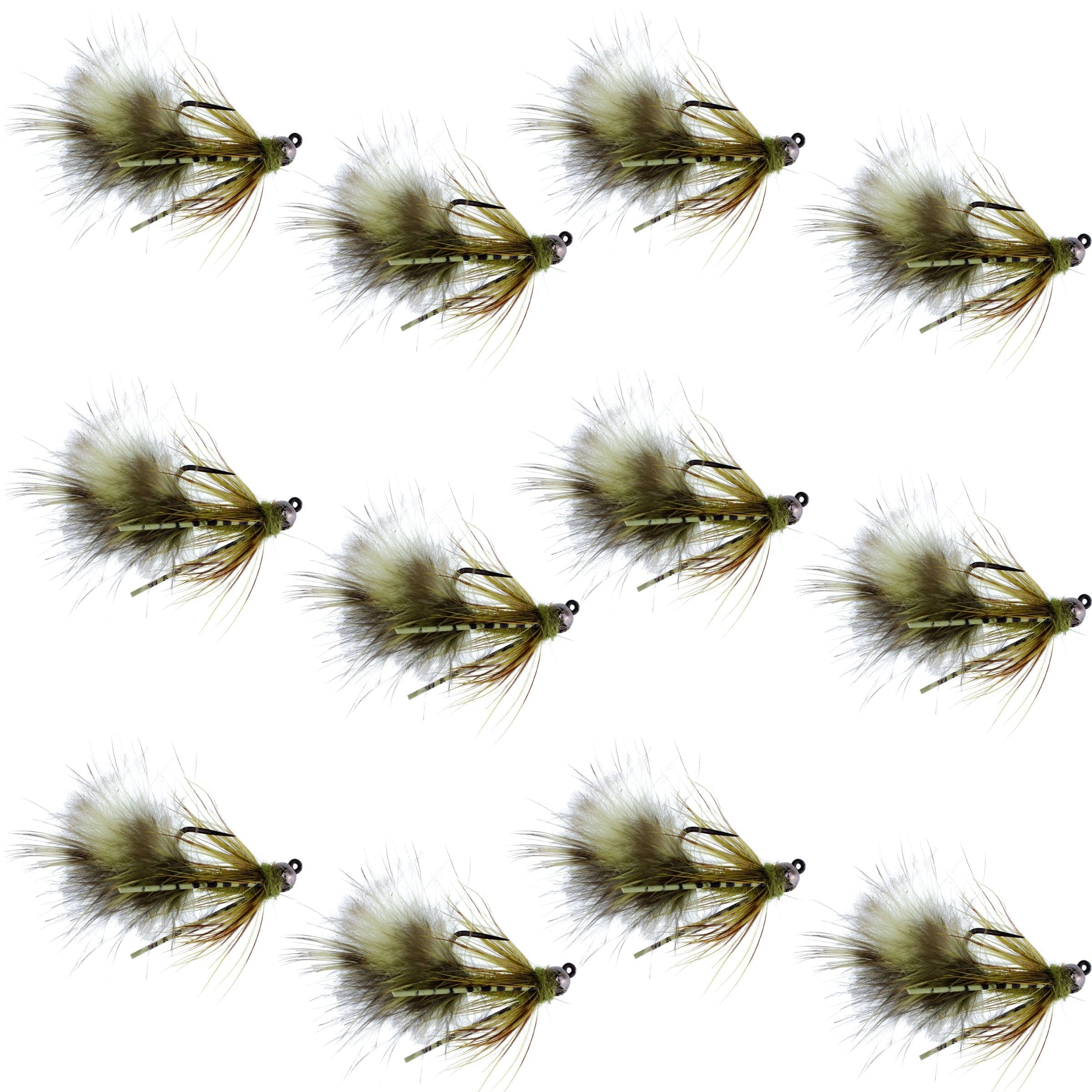 The Fly Fishing Place Trout Wet Flies Tungsten Bead Tactical Mini Bugger Czech Nymph Euro Nymphing Fly - 1 Dozen Flies Size 8