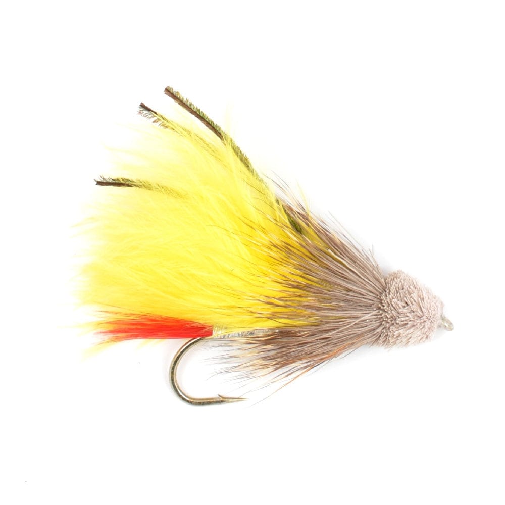 The Fly Fishing Place Trout Wet Flies Yellow Marabou Muddler Minnow Streamer Flies - 4 Fly Fishing Flies - Hook Size 8