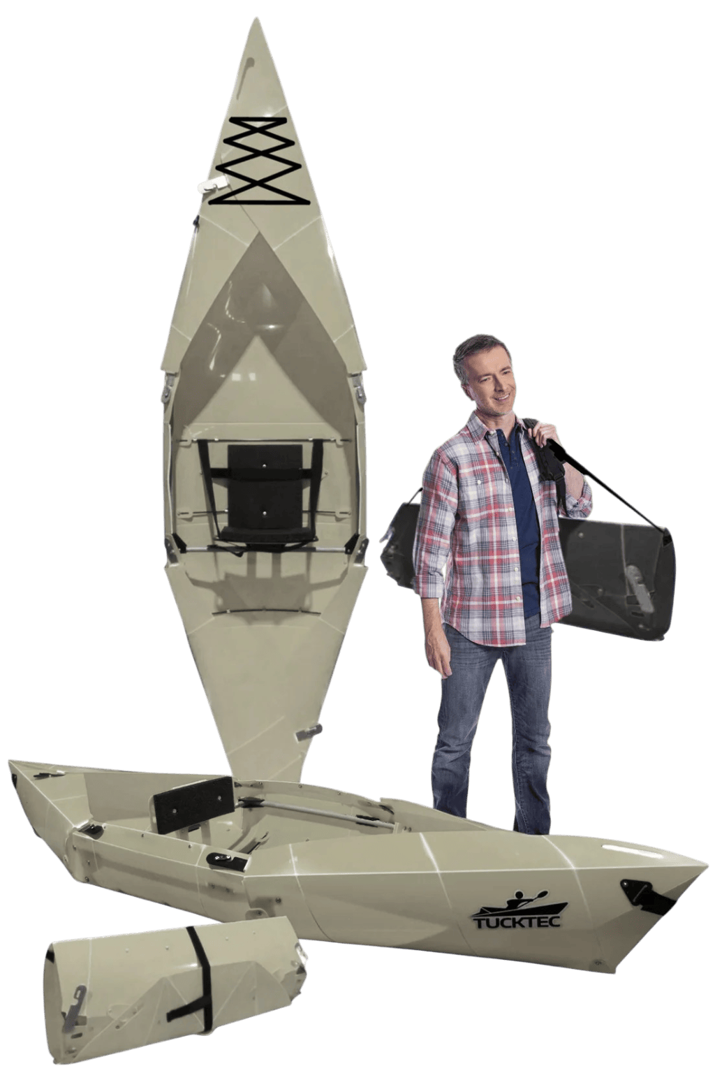 Tucktec Folding Kayaks Sporting Goods > Outdoor Recreation > Boating & Water Sports > Boating & Rafting >Foldable Kayaks TAN Tucktec Pro Folding Kayak | Hard-Shell | 2-minute Set-up | Foldable, Portable Kayak