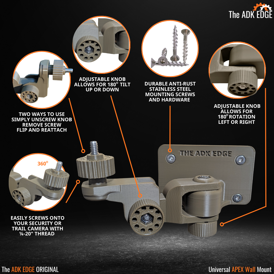 The ADK Edge APEX 360° Rotating Universal Wall Trail Camera Mount