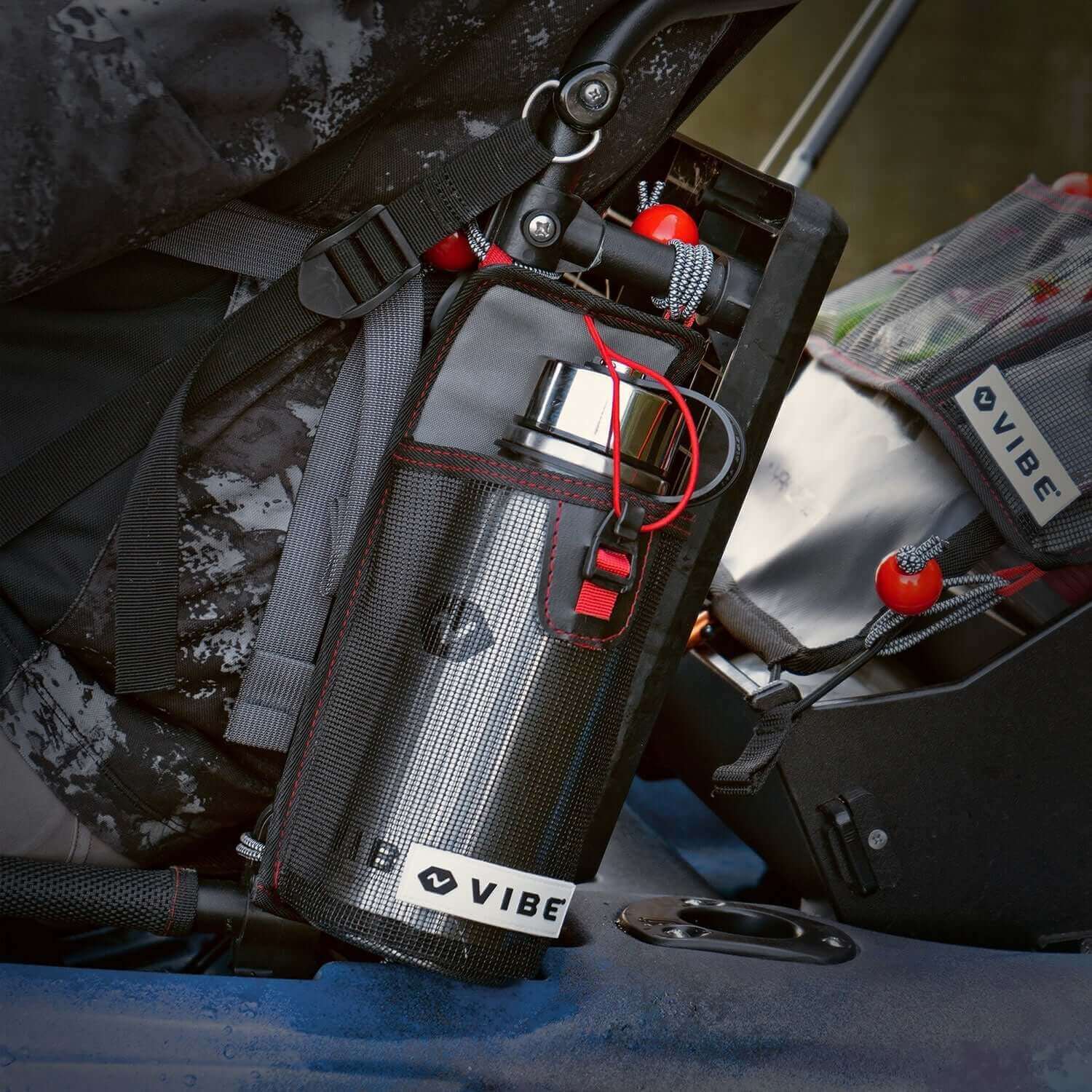 Vibe Kayaks Kayak Accessories Mesh 30 oz Bottle Holder w/ Bottle