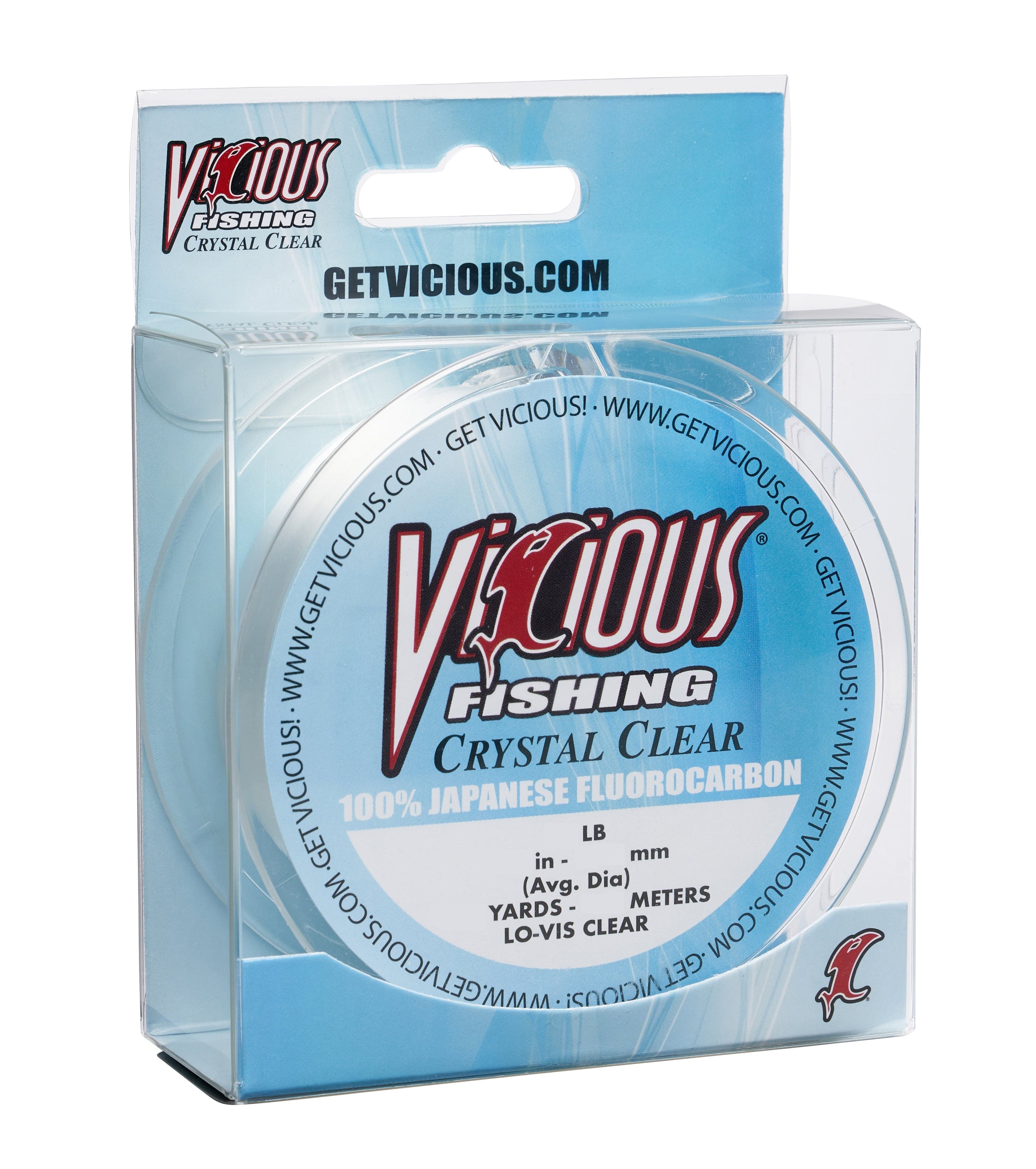 Vicious Fishing Fluorocarbon 200 Vicious Crystal Clear 100% Japanese Fluorocarbon - 20 Lb Test
