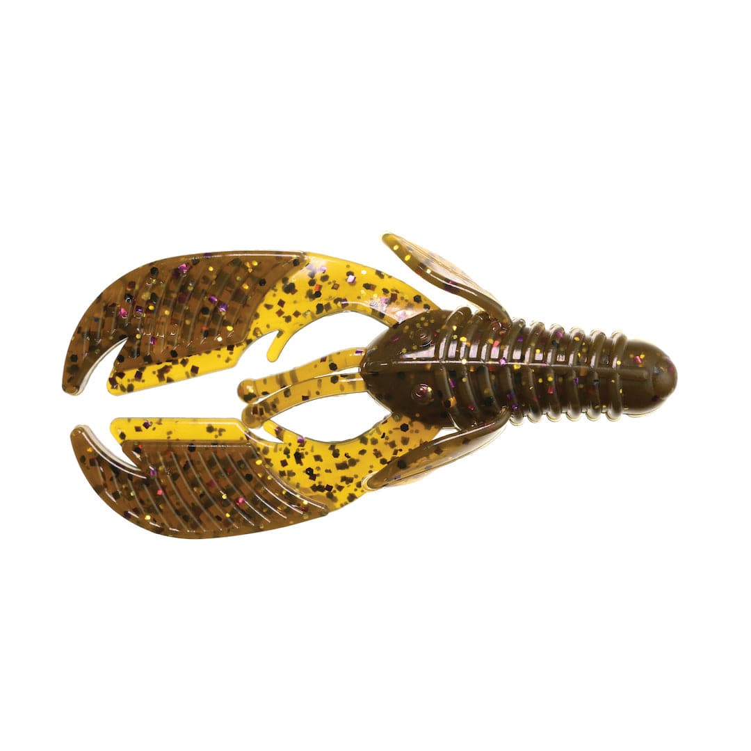 XCITE BAITS Soft Plastic Lure Green Pumpkin Purple & Gold Raptor Tail Chunk