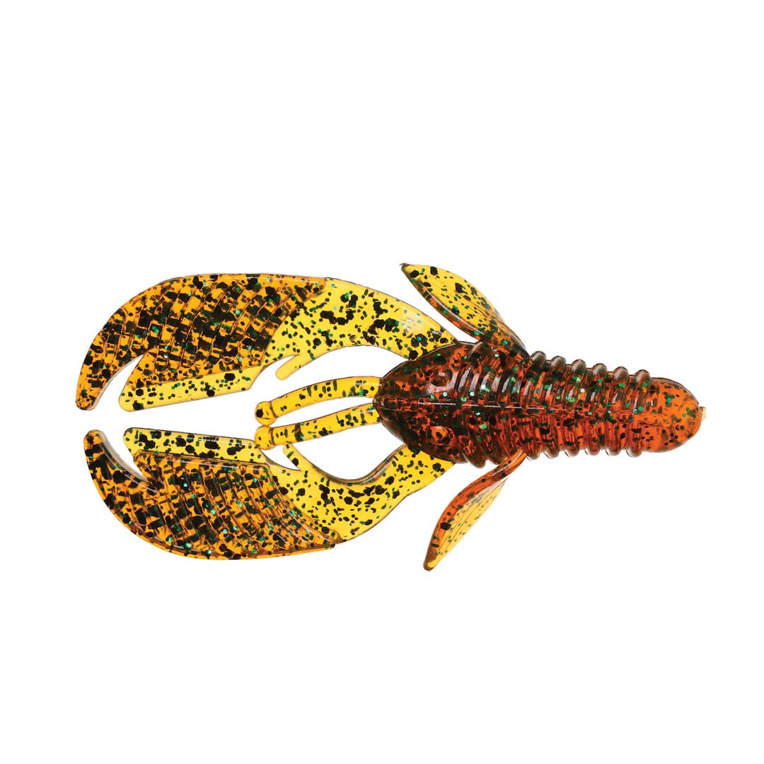 XCITE BAITS Soft Plastic Lure Rootbeer Pepper Green Raptor Tail Chunk