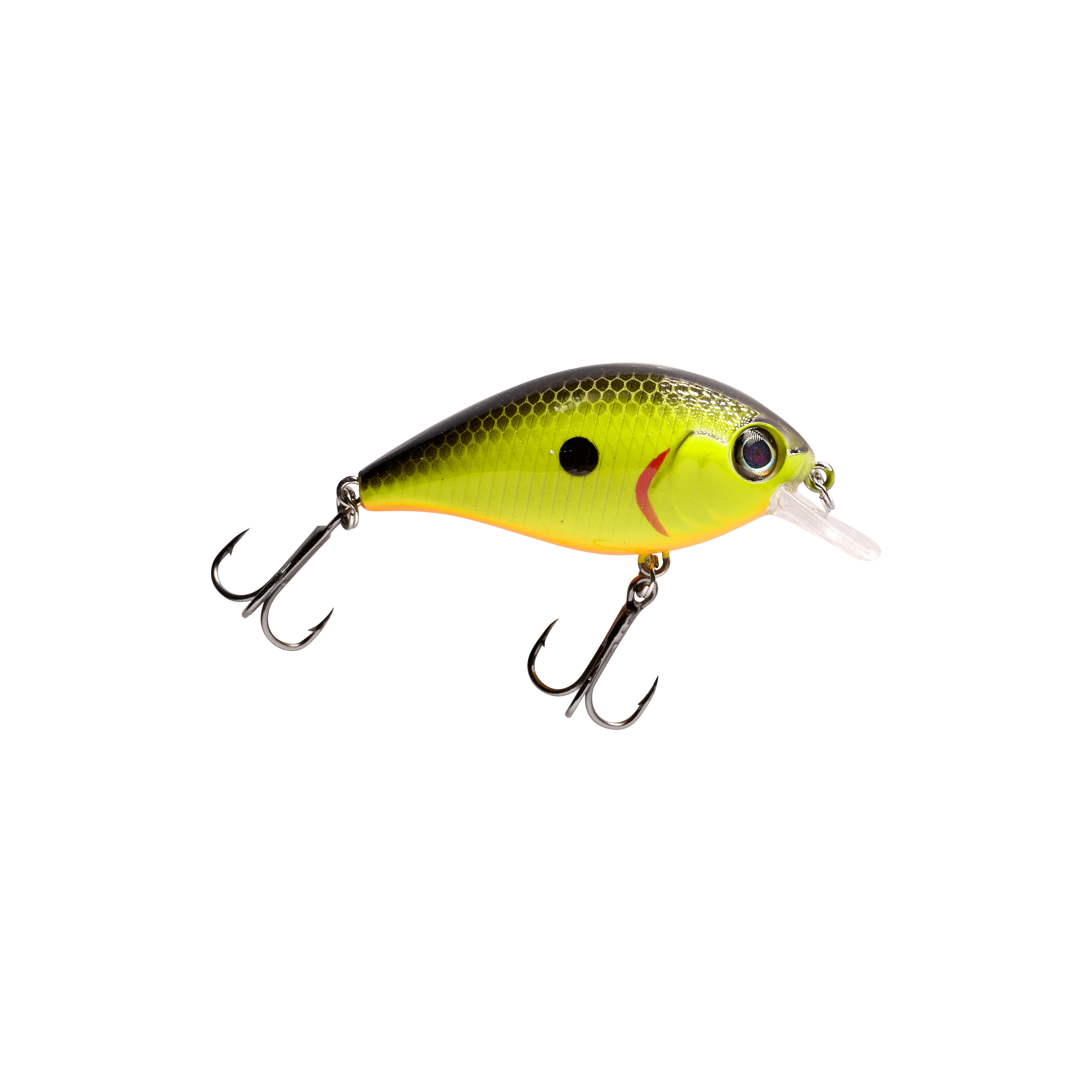 Bruiser Baits Squarebill Chartreuse Black Back Defender Squarebill