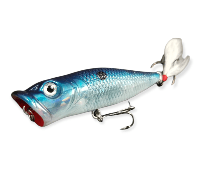 6.5' Wood Boog Top Water Lure Bass Musky Striper Fishing Bomber Wooden  Topwater Popper Plopper Kit for Freshwater or Saltwater