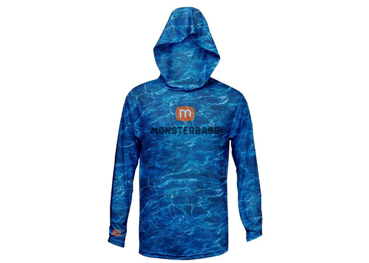 MONSTERBASS Hoodies & Outerwear L Blue Water Hooded Sunshirt